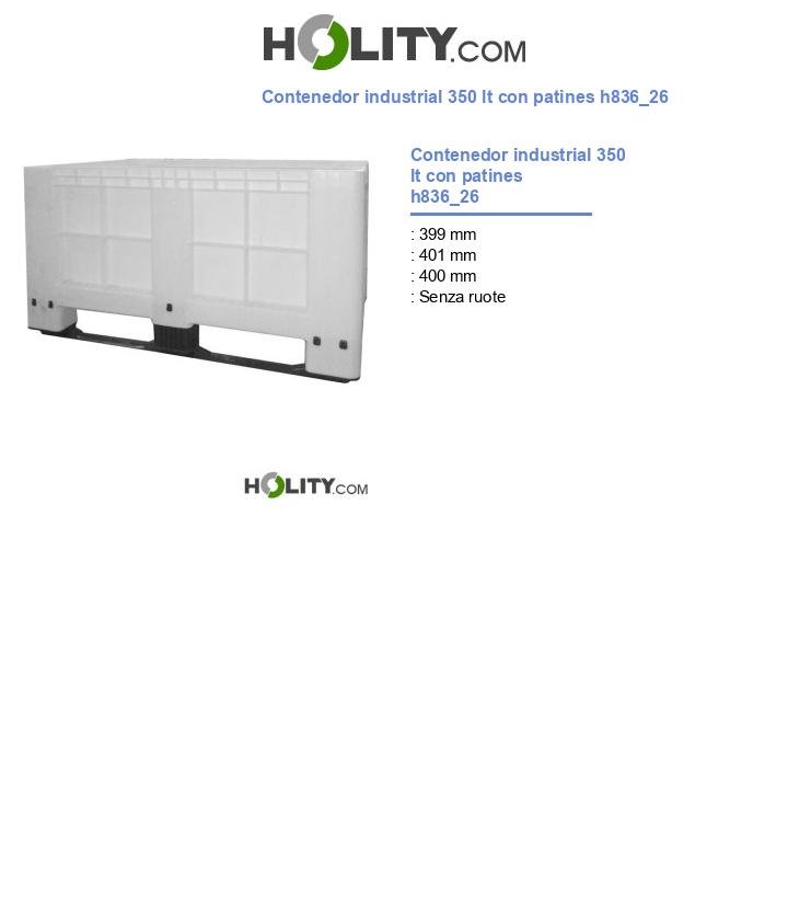 Contenedor industrial 350 lt con patines h836_26