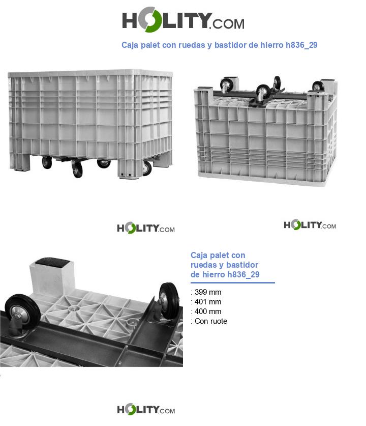 Caja palet con ruedas y bastidor de hierro h836_29