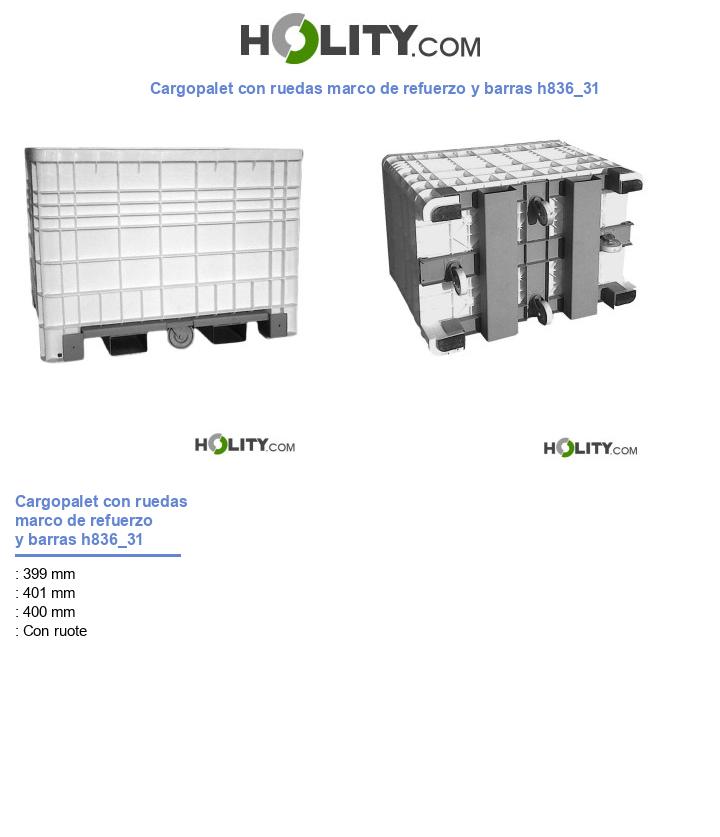 Cargopalet con ruedas marco de refuerzo y barras h836_31