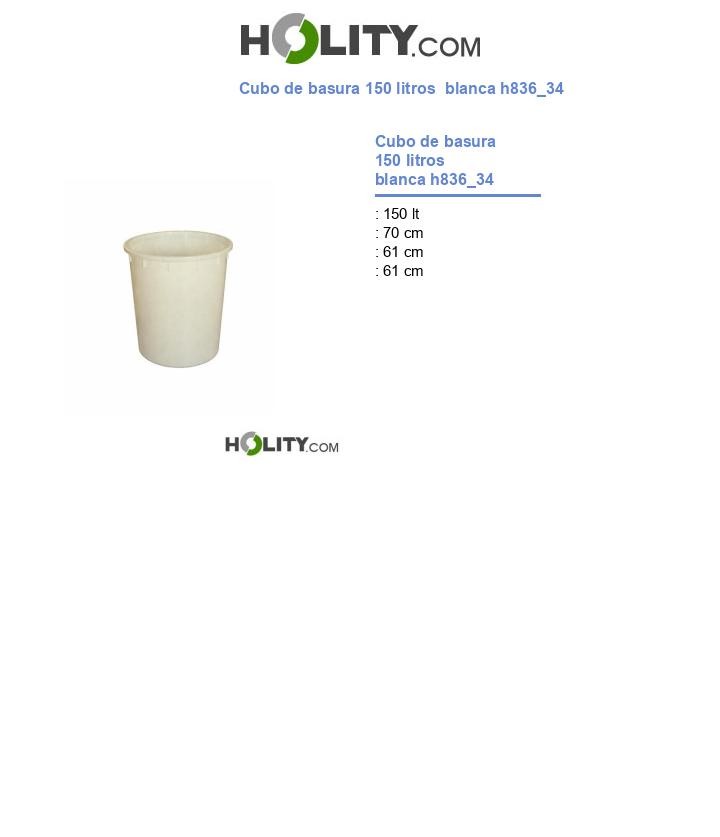 Cubo de basura 150 litros  blanca h836_34