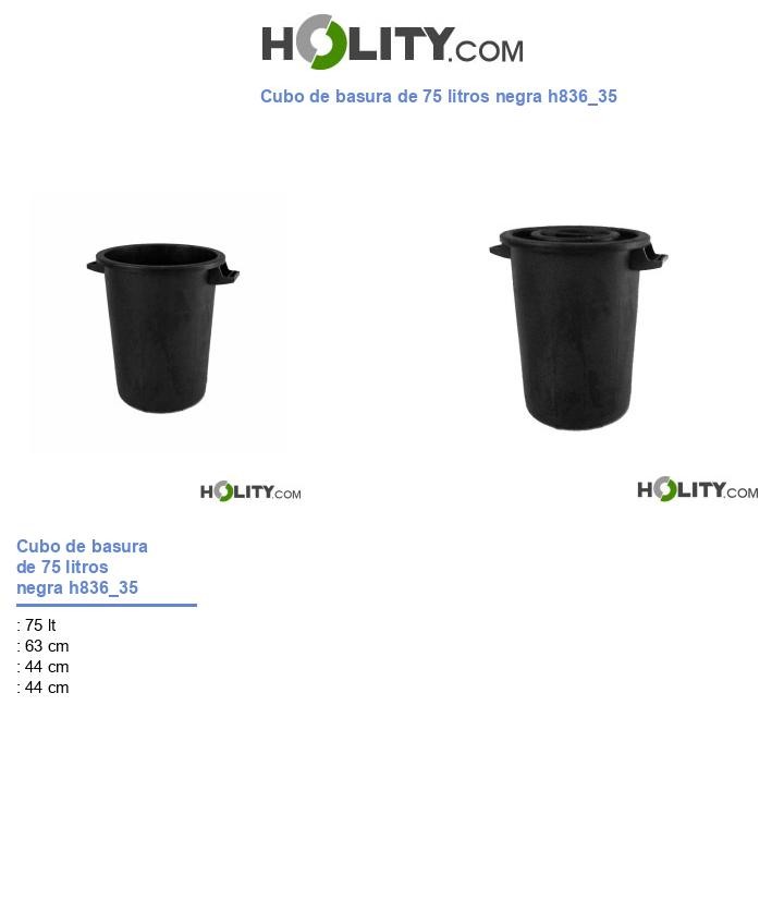 Cubo de basura de 75 litros negra h836_35