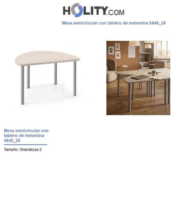 Mesa semicircular con tablero de melamina h848_28