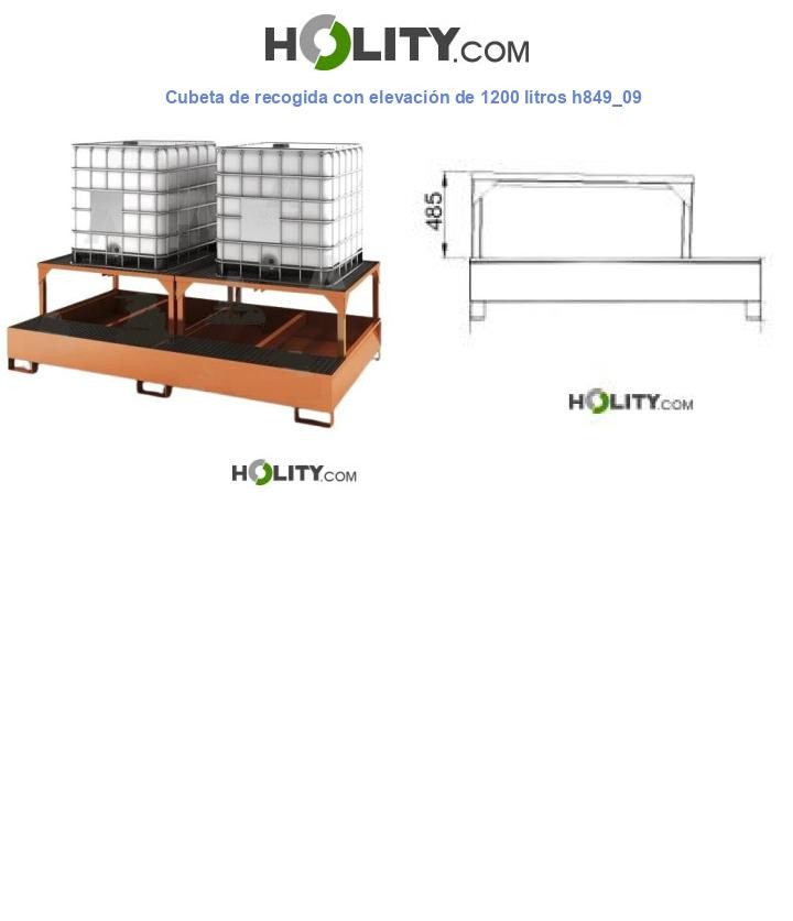 Cubeta de recogida con elevación de 1200 litros h849_09