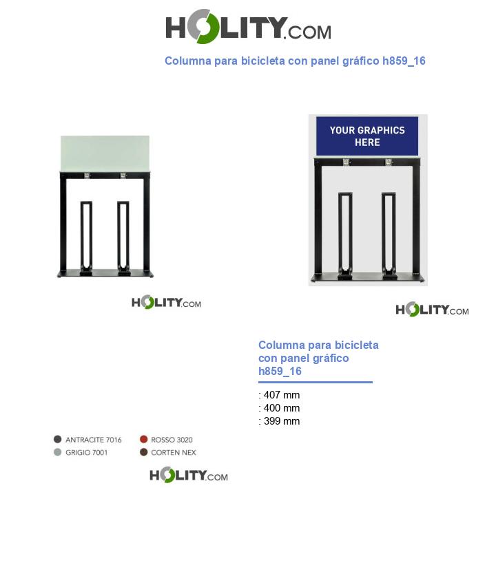 Columna para bicicleta con panel gráfico h859_16
