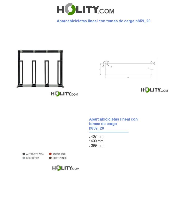 Aparcabicicletas lineal con tomas de carga h859_20