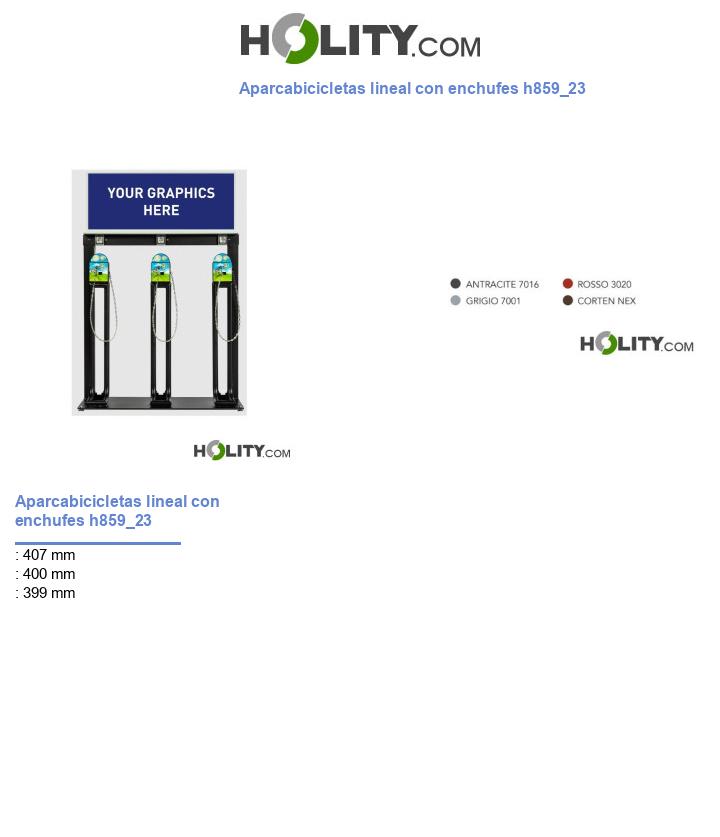 Aparcabicicletas lineal con enchufes h859_23