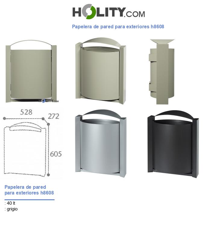 Papelera de pared para exteriores h8608