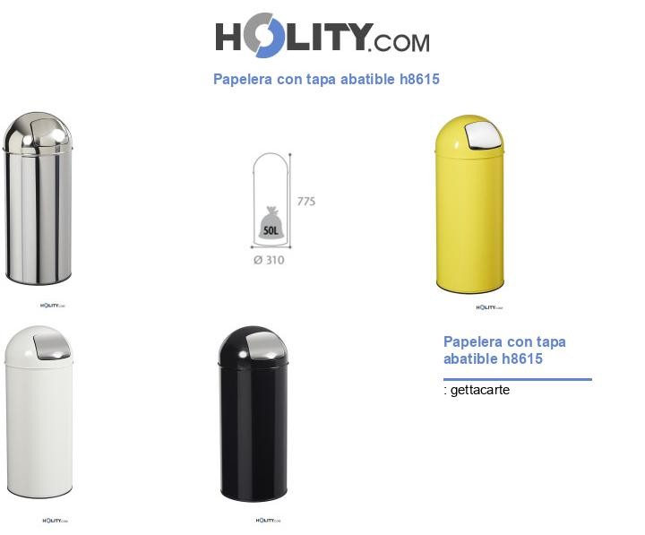 Papelera con tapa abatible h8615