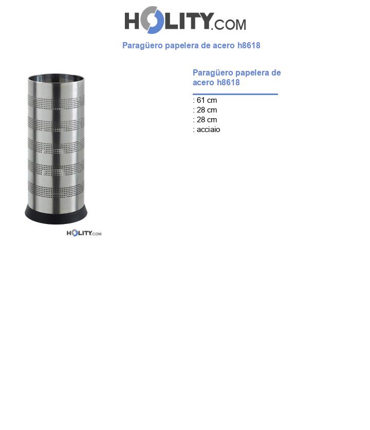 Paragüero papelera de acero h8618