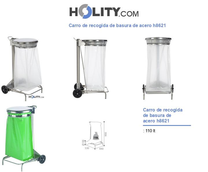 Carro de recogida de basura de acero h8621