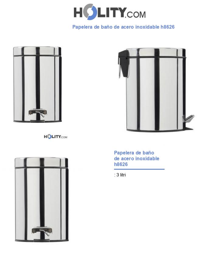Papelera de baño de acero inoxidable h8626