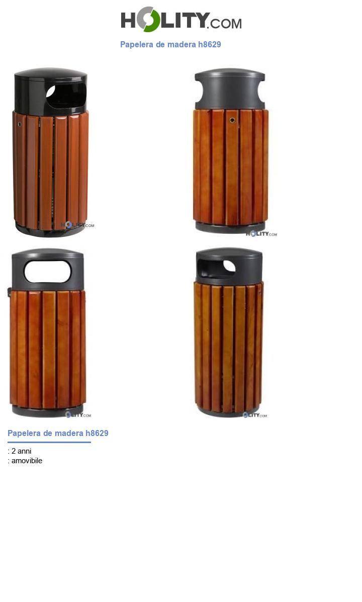 Papelera de madera h8629