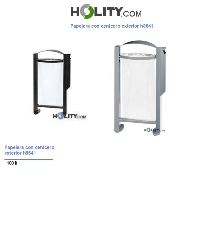 Papelera con cenicero exterior h8641