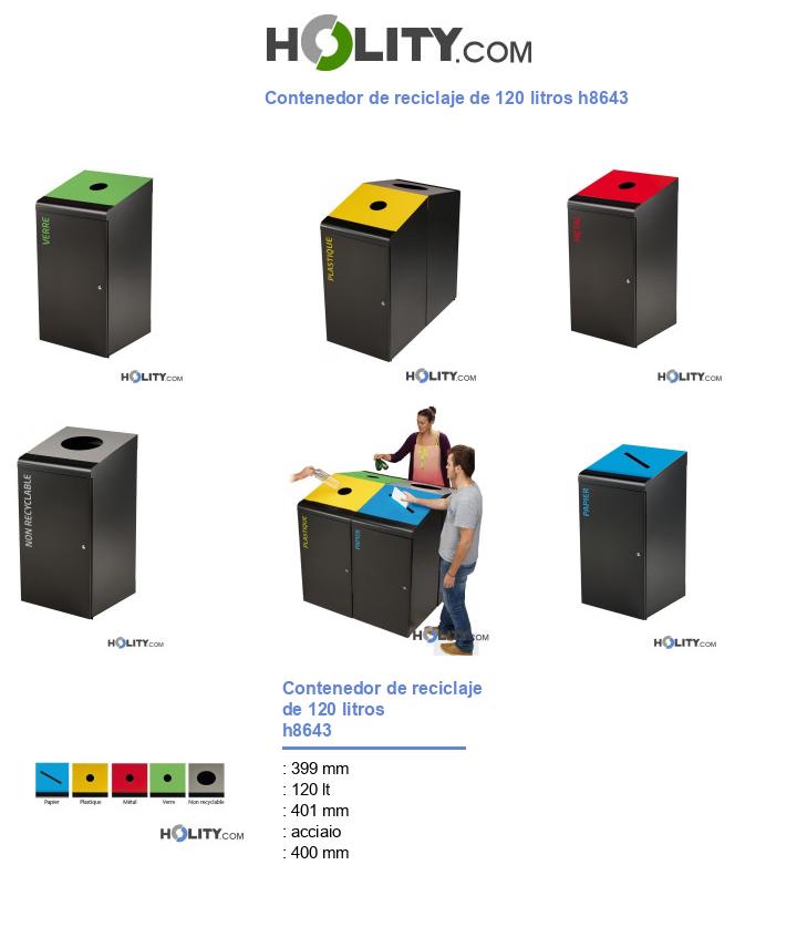 Contenedor de reciclaje de 120 litros h8643