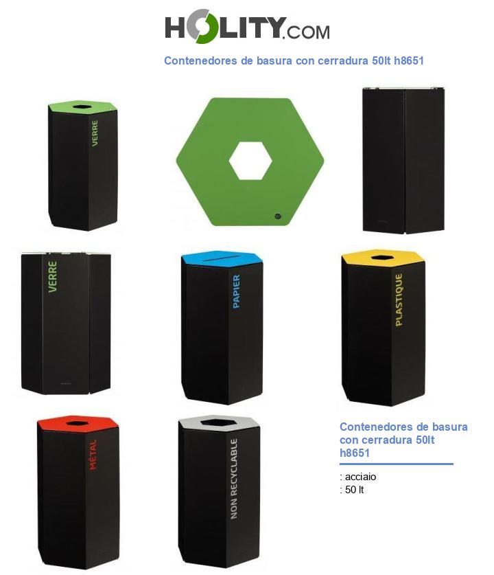 Contenedores de basura con cerradura 50lt h8651
