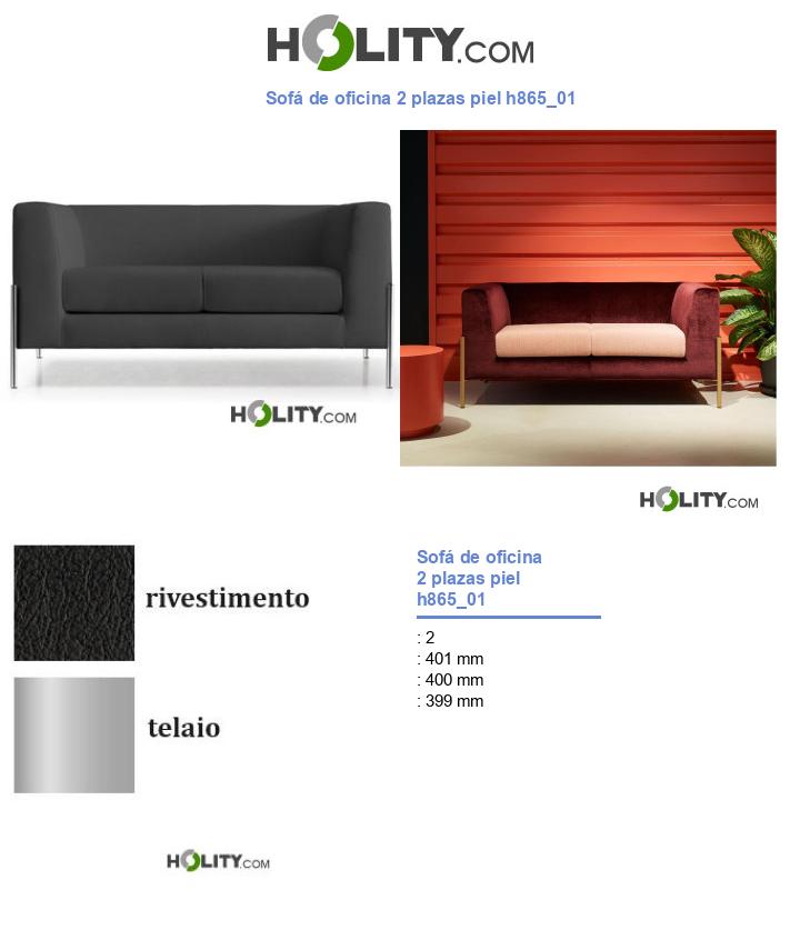 Sofá de oficina 2 plazas piel h865_01