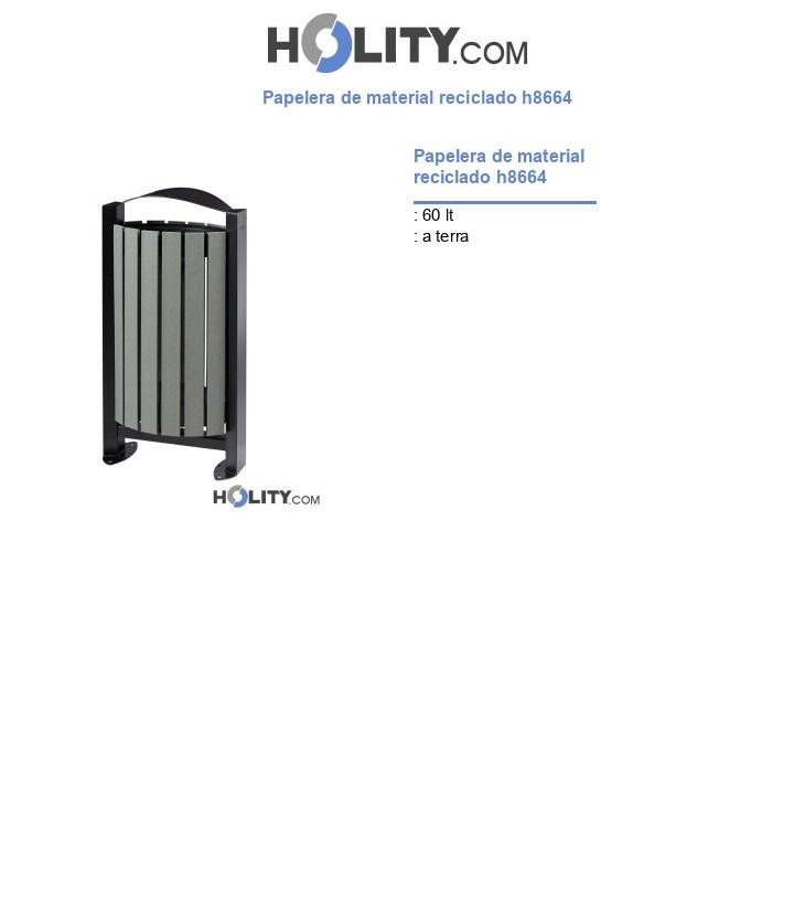 Papelera de material reciclado h8664