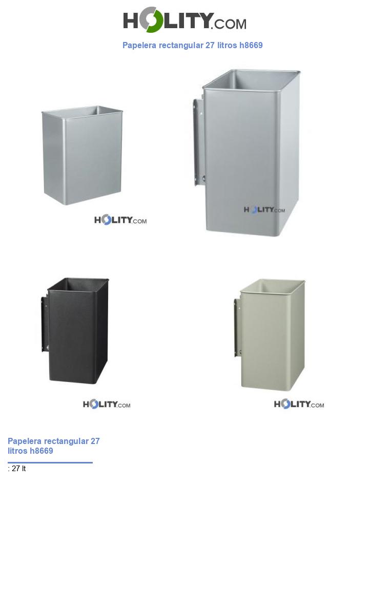 Papelera rectangular 27 litros h8669