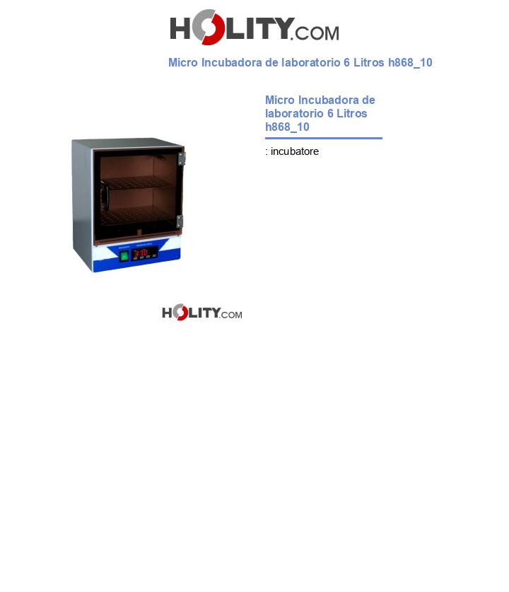 Micro Incubadora de laboratorio 6 Litros h868_10