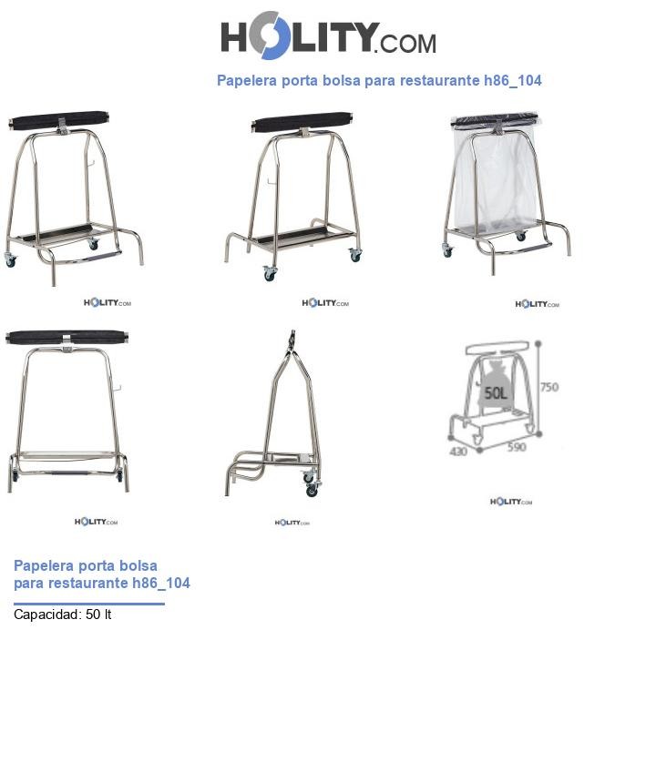Papelera porta bolsa para restaurante h86_104
