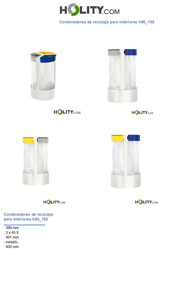 Contenedores de reciclaje para interiores h86_108