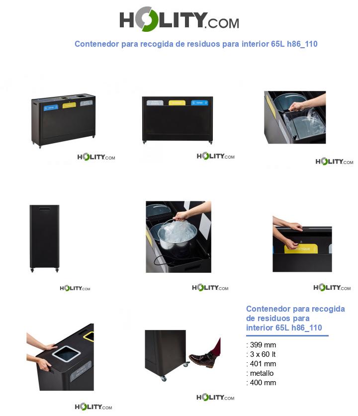 Contenedor para recogida de residuos para interior 65L h86_110
