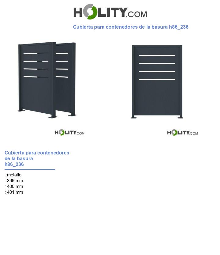 Cubierta para contenedores de la basura h86_236