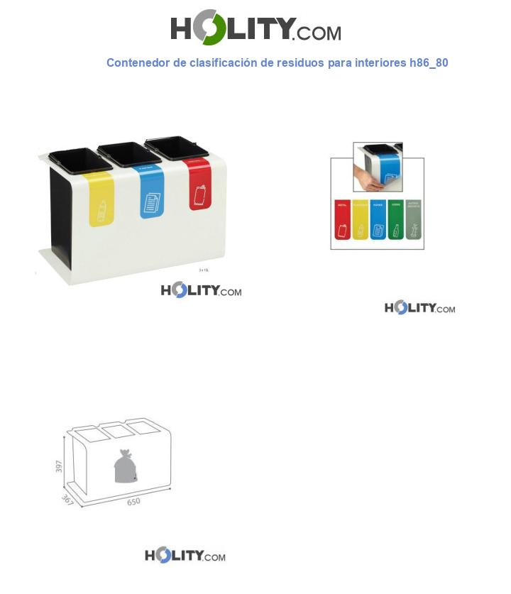 Contenedor de clasificación de residuos para interiores h86_80