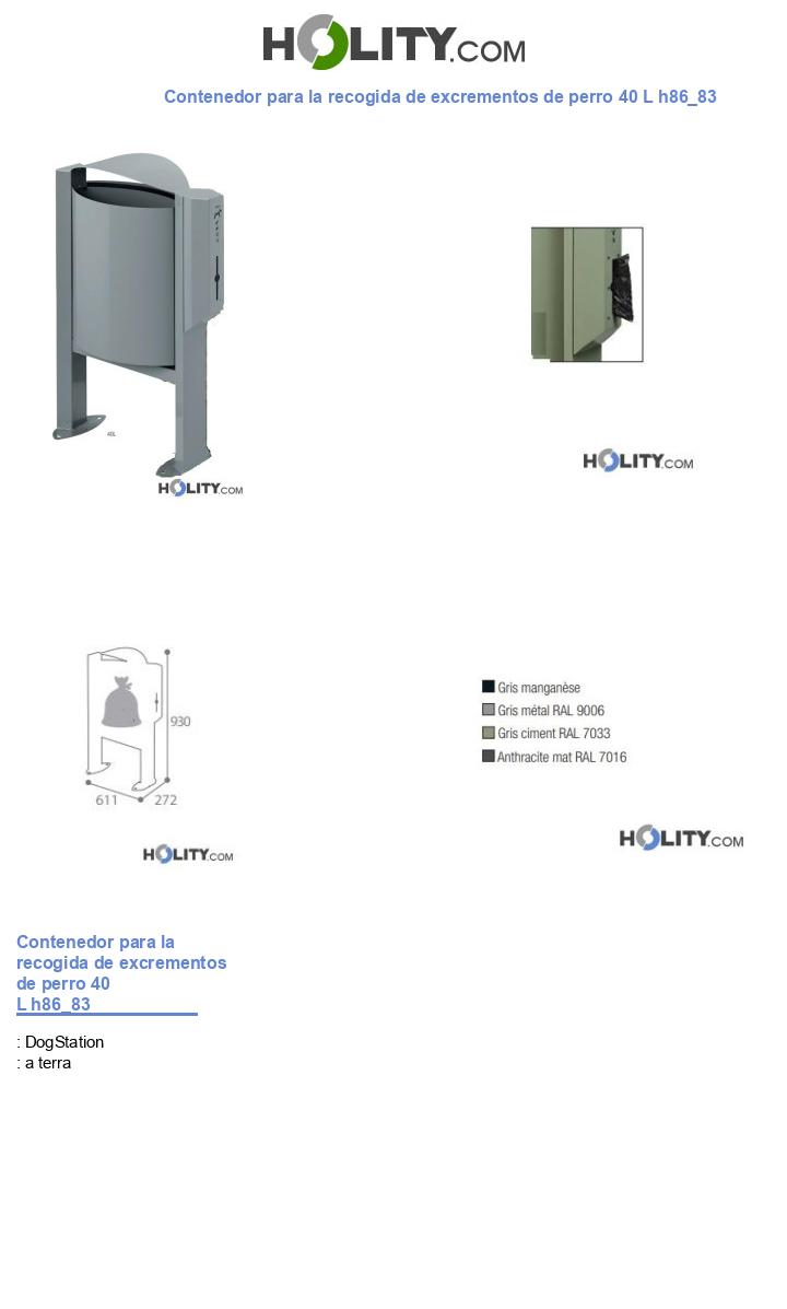 Contenedor para la recogida de excrementos de perro 40 L h86_83