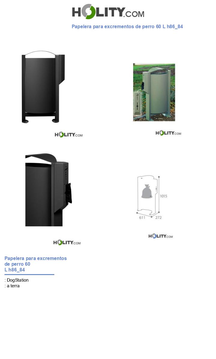 Papelera para excrementos de perro 60 L h86_84