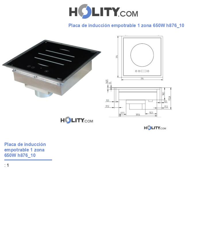 Placa de inducción empotrable 1 zona 650W h876_10