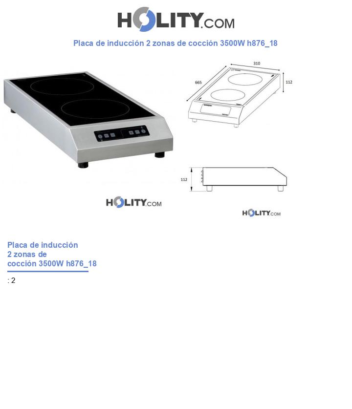 Placa de inducción 2 zonas de cocción 3500W h876_18