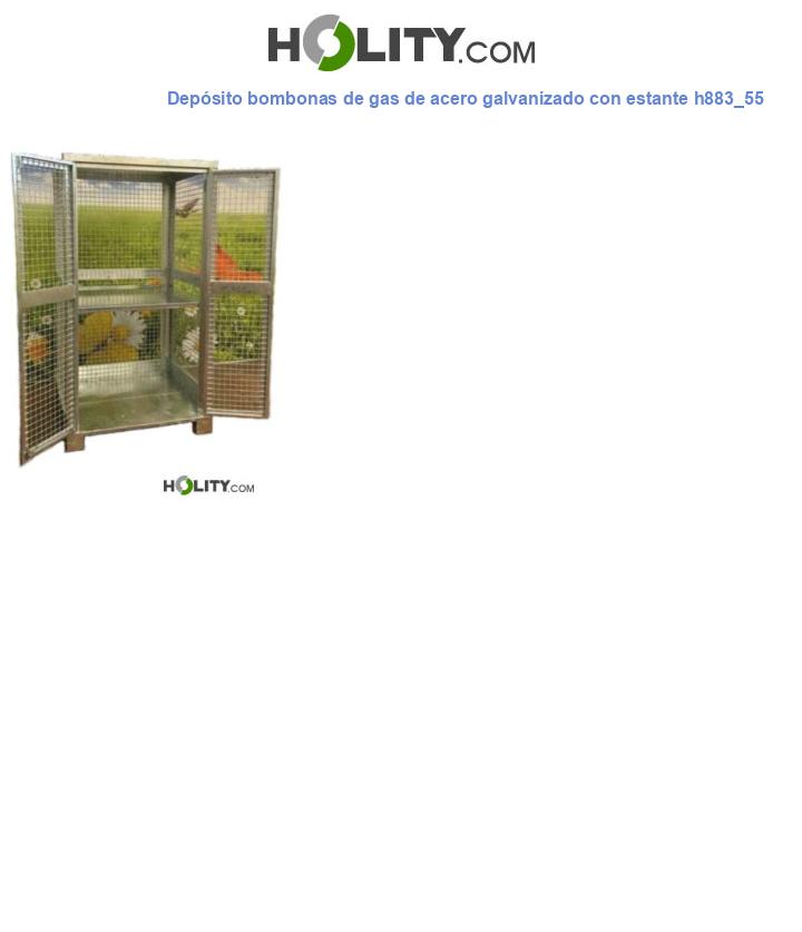 Depósito bombonas de gas de acero galvanizado con estante h883_55