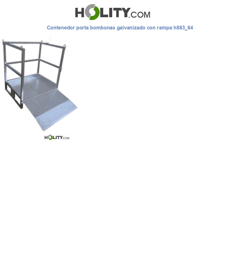 Contenedor porta bombonas galvanizado con rampa h883_64