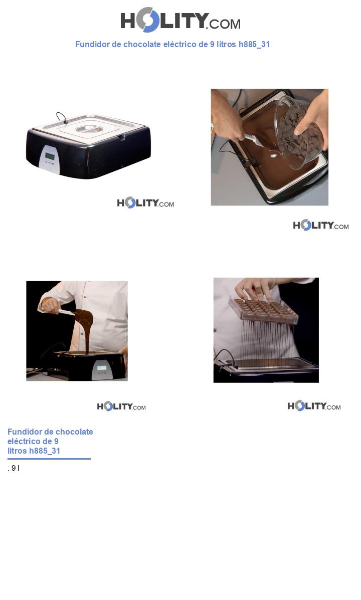 Fundidor de chocolate eléctrico de 9 litros h885_31