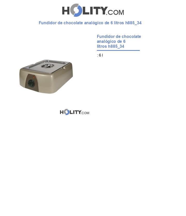 Fundidor de chocolate analógico de 6 litros h885_34
