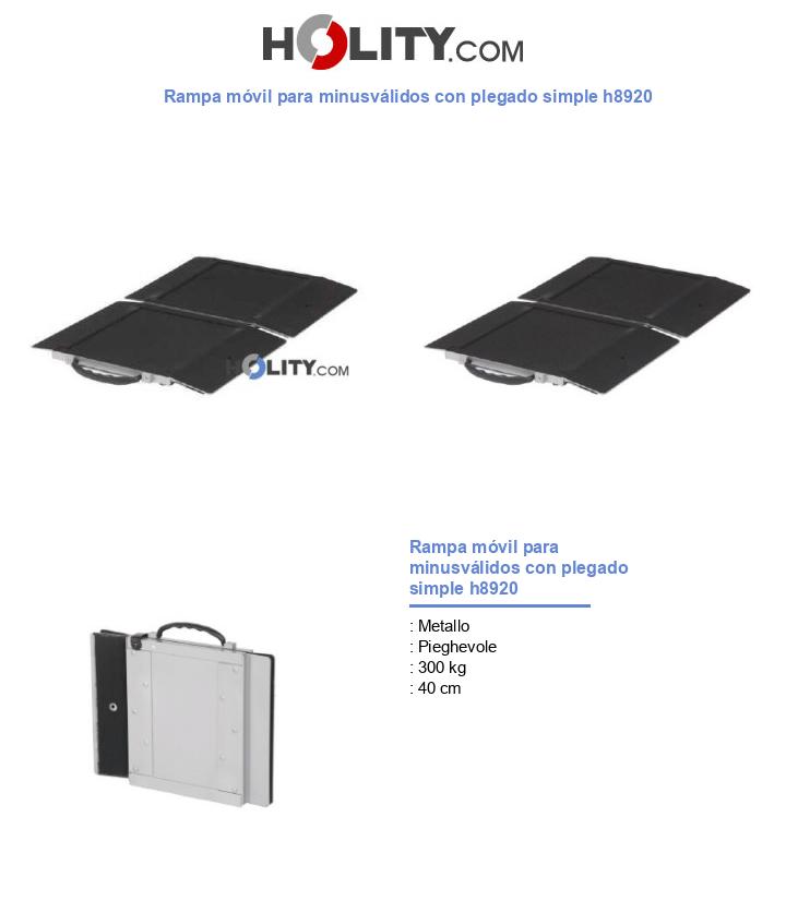 Rampa móvil para minusválidos con plegado simple h8920