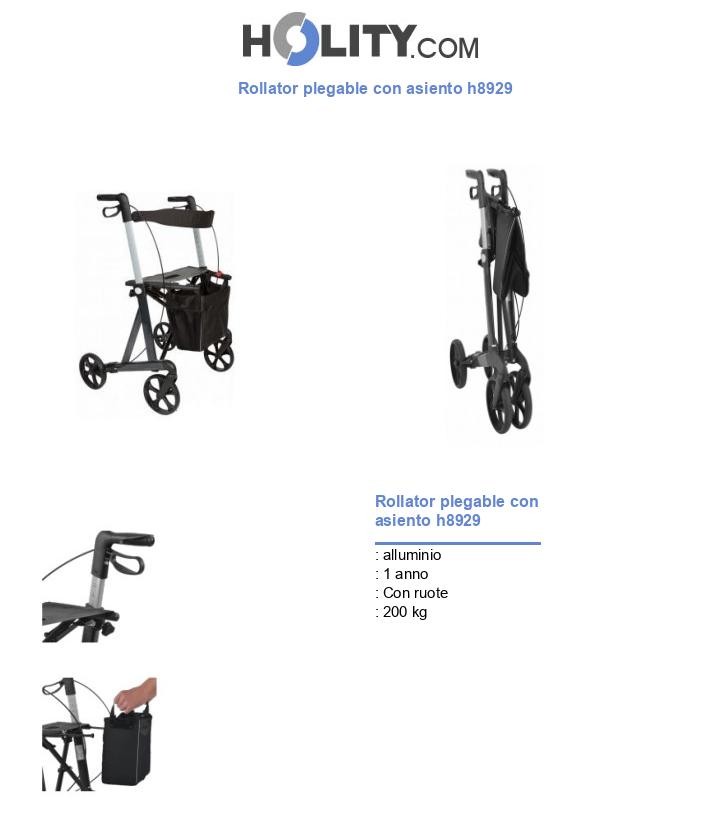 Rollator plegable con asiento h8929