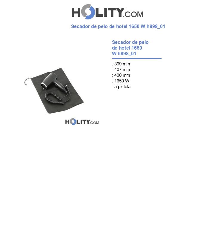 Secador de pelo de hotel 1650 W h898_01