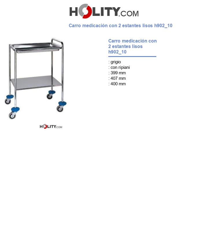 Carro medicación con 2 estantes lisos h902_10