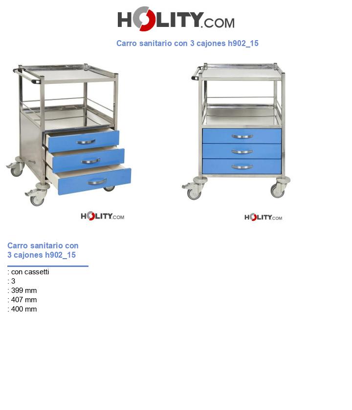 Carro sanitario con 3 cajones h902_15