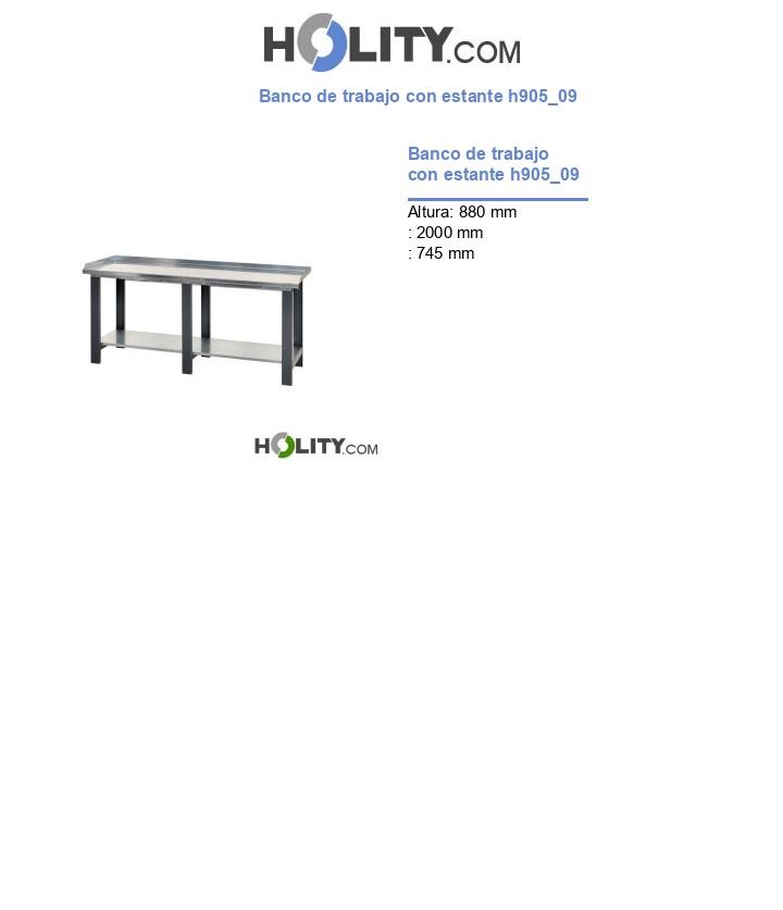 Banco de trabajo con estante h905_09