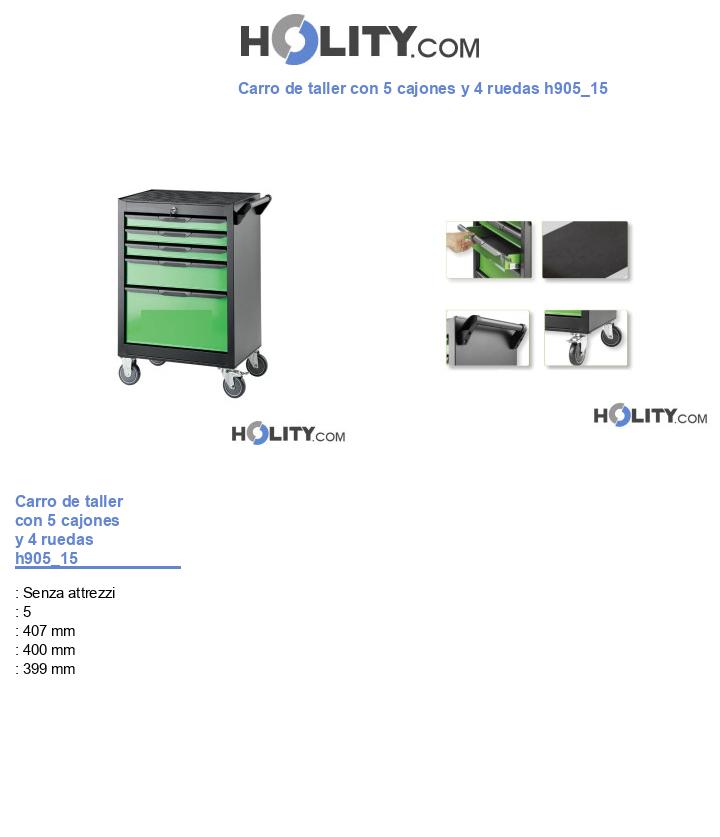 Carro de taller con 5 cajones y 4 ruedas h905_15