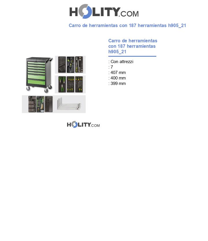 Carro de herramientas con 187 herramientas h905_21