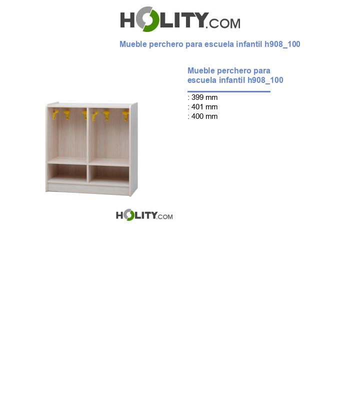 Mueble perchero para escuela infantil h908_100