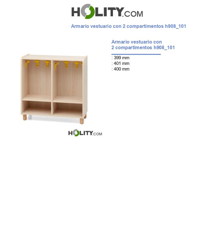 Armario vestuario con 2 compartimentos h908_101