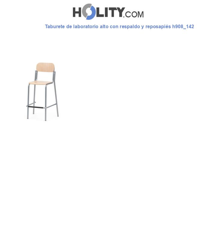 Taburete de laboratorio alto con respaldo y reposapiés h908_142