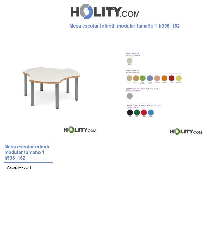 Mesa escolar infantil modular tamaño 1 h908_152