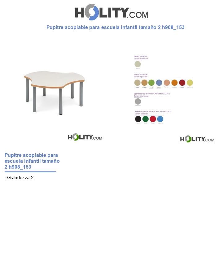 Pupitre acoplable para escuela infantil tamaño 2 h908_153