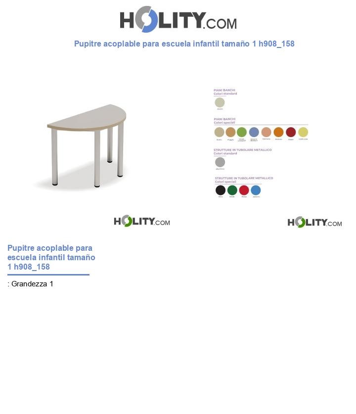 Pupitre acoplable para escuela infantil tamaño 1 h908_158
